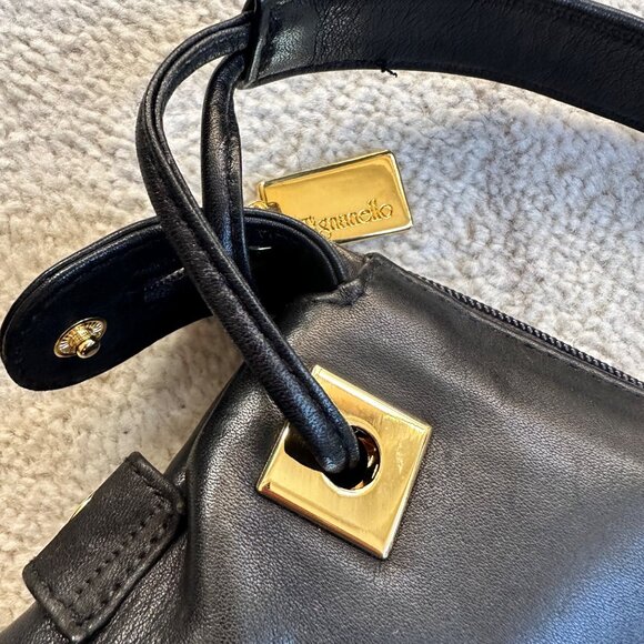 Tignanello Black Leather Adjustable Strap Shoulder Bag - Picture 5 of 9